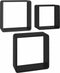 vidaXL - Wandschappen - kubus - 3 - st - MDF - zwart