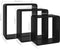 vidaXL - Wandschappen - kubus - 3 - st - MDF - zwart