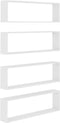 vidaXL - Wandschappen - kubus - 4 - st - 100x15x30 - cm - bewerkt - hout - wit