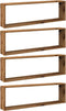 vidaXL - Wandschappen - kubus - 4 - st - 100x15x30 - cm - bewerkt - hout - oud - hout