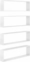 vidaXL - Wandschappen - kubus - 4 - st - 100x15x30 - cm - spaanplaat - hoogglans - wit