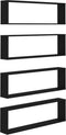 vidaXL - Wandschappen - kubus - 4 - st - 100x15x30 - cm - spaanplaat - zwart