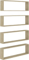 vidaXL - Wandschappen - kubus - 4 - st - 100x15x30 - cm - spaanplaat - sonoma - eiken