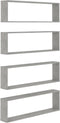 vidaXL - Wandschappen - kubus - 4 - st - 100x15x30 - cm - spaanplaat - betongrijs