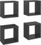 vidaXL - Wandschappen - kubus - 4 - st - 22x15x22 - cm - hoogglans - grijs
