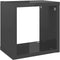 vidaXL - Wandschappen - kubus - 4 - st - 22x15x22 - cm - hoogglans - grijs