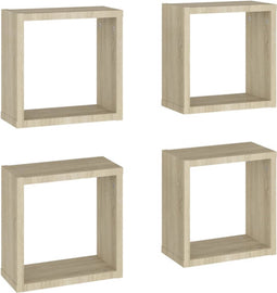 vidaXL - Wandschappen - kubus - 4 - st - 30x15x30 - cm - sonoma - eikenkleurig