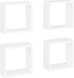 vidaXL - Wandschappen - kubus - 4 - st - 30x15x30 - cm - wit