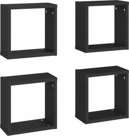 vidaXL - Wandschappen - kubus - 4 - st - 30x15x30 - cm - zwart