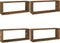 vidaXL - Wandschappen - kubus - 4 - st - 60x15x23 - cm - bewerkt - hout - gerookt - eiken