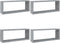 vidaXL - Wandschappen - kubus - 4 - st - 60x15x23 - cm - bewerkt - hout - grijs - sonoma