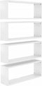 vidaXL - Wandschappen - kubus - 4 - st - 60x15x23 - cm - bewerkt - hout - hoogglans - wit