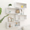 vidaXL - Wandschappen - kubus - 4 - st - 60x15x23 - cm - bewerkt - hout - hoogglans - wit