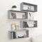 vidaXL - Wandschappen - kubus - 4 - st - 60x15x23 - cm - bewerkt - hout - grijs - sonoma