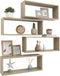 vidaXL - Wandschappen - kubus - 4 - st - 60x15x23 - cm - bewerkt - hout - sonoma - eiken