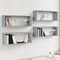 vidaXL - Wandschappen - kubus - 4 - st - 60x15x23 - cm - bewerkt - hout - grijs - sonoma