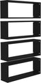 vidaXL - Wandschappen - kubus - 4 - st - 60x15x23 - cm - spaanplaat - zwart
