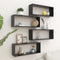 vidaXL - Wandschappen - kubus - 4 - st - 60x15x23 - cm - spaanplaat - zwart