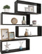 vidaXL - Wandschappen - kubus - 4 - st - 60x15x23 - cm - spaanplaat - zwart