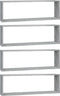 vidaXL - Wandschappen - kubus - 4 - st - 80x15x26,5 - cm - bewerkt - hout - grijs - sonoma