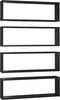 vidaXL - Wandschappen - kubus - 4 - st - 80x15x26,5 - cm - bewerkt - hout - zwart