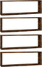 vidaXL - Wandschappen - kubus - 4 - st - 80x15x26,5 - cm - hout - gerookt - eikenkleurig