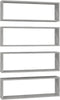 vidaXL - Wandschappen - kubus - 4 - st - 80x15x26,5 - cm - spaanplaat - betongrijs