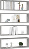 vidaXL - Wandschappen - kubus - 4 - st - 80x15x26,5 - cm - spaanplaat - betongrijs