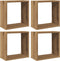 vidaXL - Wandschappen - kubus - 4st - 30x15x30cm - bewerkt - hout - artisanaal - eiken