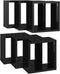 vidaXL - Wandschappen - kubus - 6 - st - 26x15x26 - cm - hoogglans - zwart
