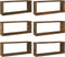 vidaXL - Wandschappen - kubus - 6 - st - 60x15x23 - cm - bewerkt - hout - gerookt - eiken