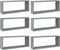 vidaXL - Wandschappen - kubus - 6 - st - 60x15x23 - cm - bewerkt - hout - grijs - sonoma