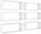 vidaXL - Wandschappen - kubus - 6 - st - 60x15x23 - cm - bewerkt - hout - hoogglans - wit