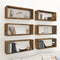 vidaXL - Wandschappen - kubus - 6 - st - 60x15x23 - cm - bewerkt - hout - gerookt - eiken