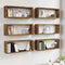 vidaXL - Wandschappen - kubus - 6 - st - 60x15x23 - cm - bewerkt - hout - gerookt - eiken