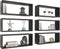 vidaXL - Wandschappen - kubus - 6 - st - 60x15x23 - cm - bewerkt - hout - zwart
