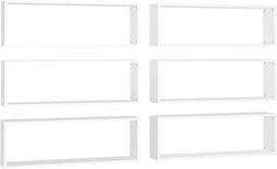 vidaXL - Wandschappen - kubus - 6 - st - 80x15x26,5 - cm - bewerkt - hout - wit