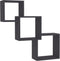 vidaXL - Wandschappen - kubus - 68x15x68 - cm - bewerkt - hout - grijs
