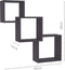 vidaXL - Wandschappen - kubus - 68x15x68 - cm - bewerkt - hout - grijs