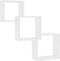vidaXL - Wandschappen - kubus - 68x15x68 - cm - bewerkt - hout - wit