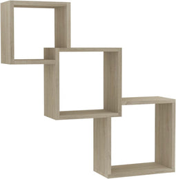 vidaXL - Wandschappen - kubus - 68x15x68 - cm - spaanplaat - sonoma - eikenkleurig