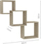 vidaXL - Wandschappen - kubus - 68x15x68 - cm - spaanplaat - sonoma - eikenkleurig