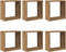 vidaXL - Wandschappen - kubus - 6st - 30x15x30cm - bewerkt - hout - artisanaal - eiken