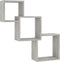 vidaXL - Wandschappen - kubus - 84,5x15x27 - cm - bewerkt - hout - betongrijs
