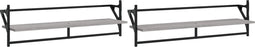 vidaXL - Wandschappen - met - stangen - 2 - st - 100x25x30 - cm - grijs - sonoma - eiken