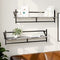 vidaXL - Wandschappen - met - stangen - 2 - st - 100x25x30 - cm - grijs - sonoma - eiken
