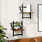 vidaXL - Wandschappen - met - stangen - 2 - st - 20x25x30 - cm - gerookt - eikenkleurig