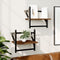 vidaXL - Wandschappen - met - stangen - 2 - st - 30x25x30 - cm - bruin - eikenkleur