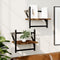 vidaXL - Wandschappen - met - stangen - 2 - st - 30x25x30 - cm - gerookt - eikenkleurig