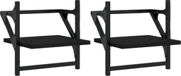 vidaXL - Wandschappen - met - stangen - 2 - st - 30x25x30 - cm - zwart